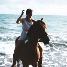 Horseback riding on the beach